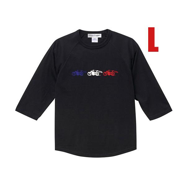 3スピードアディクト Raglan 3/4 Sleeves T-shirt BLACK L/黒七分袖...
