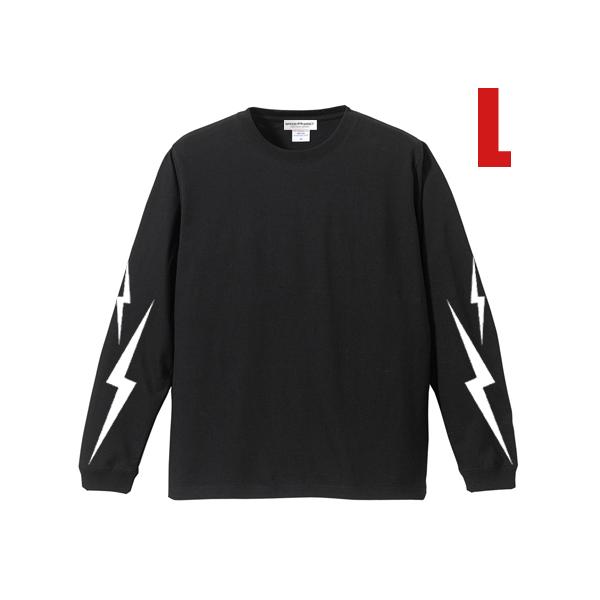 LIGHTNING BOLT L/S T-shirt BLACK L/稲妻雷暴走族国産旧車カミナリ族...