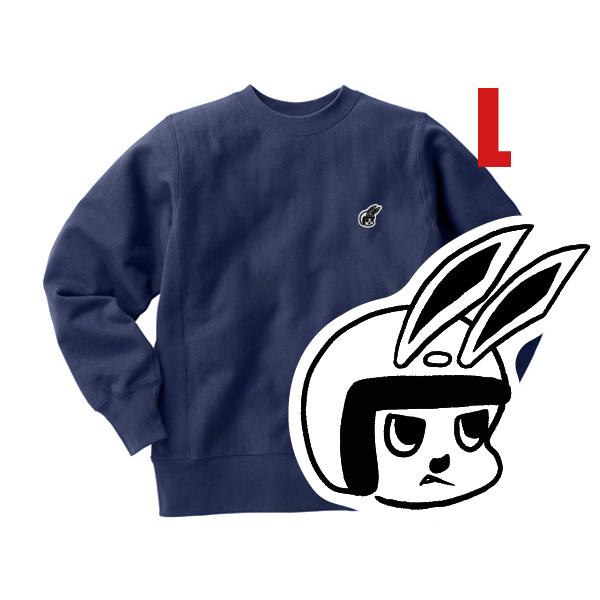 リバース縫製 サイドリブ CHECKER RABBIT SWEAT NAVY L/ネイビービンテージ...