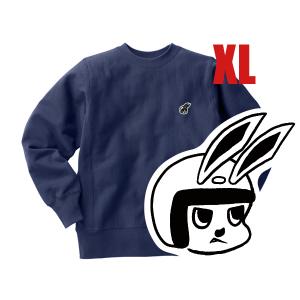 リバース縫製 サイドリブ C WAPPEN SWEAT NAVY M/ネイビー紺色