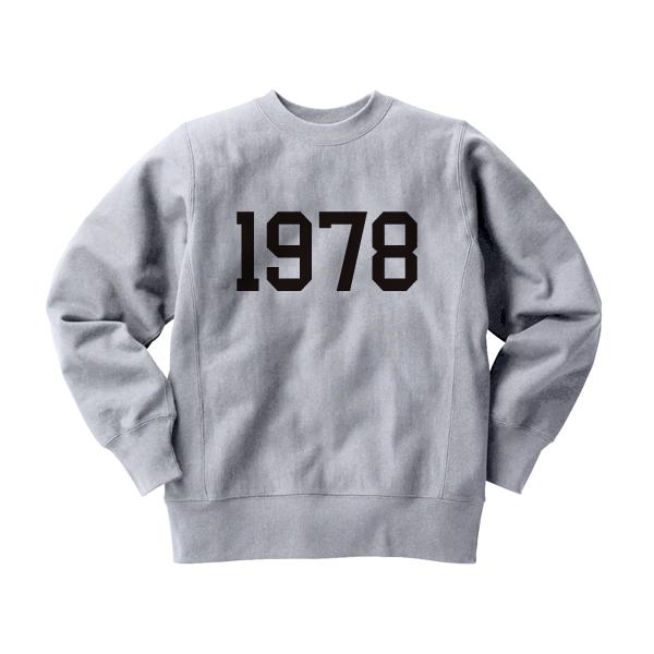 リバース縫製 サイドリブ 1978 SWEAT GRAY/グレービンテージスウェットチャンピオンレタ...