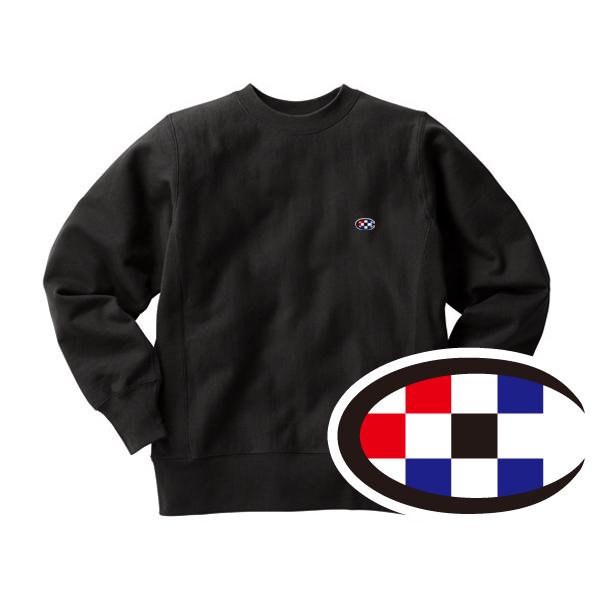 リバース縫製 サイドリブ C SWEAT BLACK/黒ビンテージスウェットチャンピオンチェッカーフ...