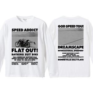 FLAT OUT! L/S T-shirt WHITE/白トップスボンネビルtriumphドラッグ