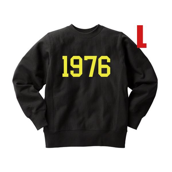 リバース縫製 サイドリブ 1976 SWEAT BLACK L/黒ブラックビンテージスウェットチャン...
