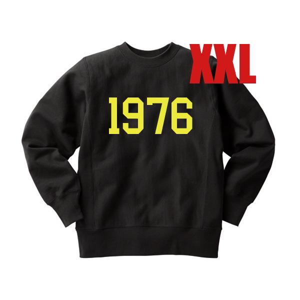 リバース縫製 サイドリブ 1976 SWEAT BLACK XXL/ブラックビンテージスウェットチャ...