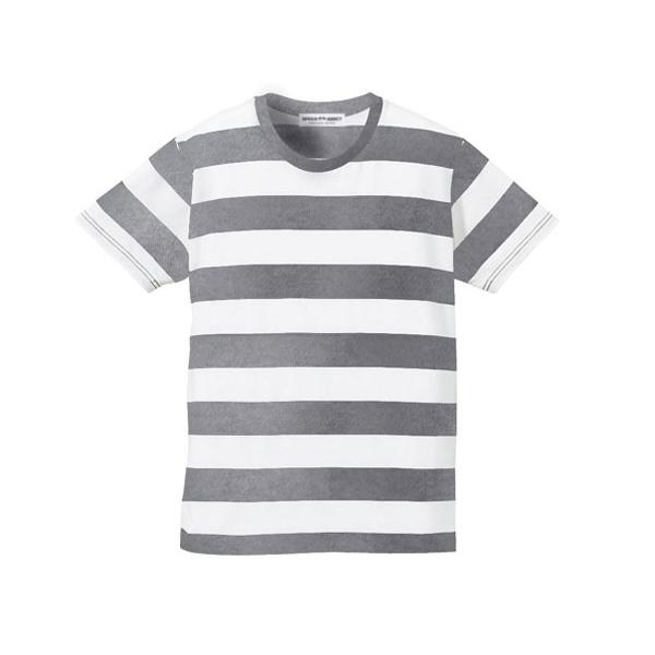 PRISONER BORDER T-shirt GRAY × WHITE/プリズナーボーダーtシャツ...