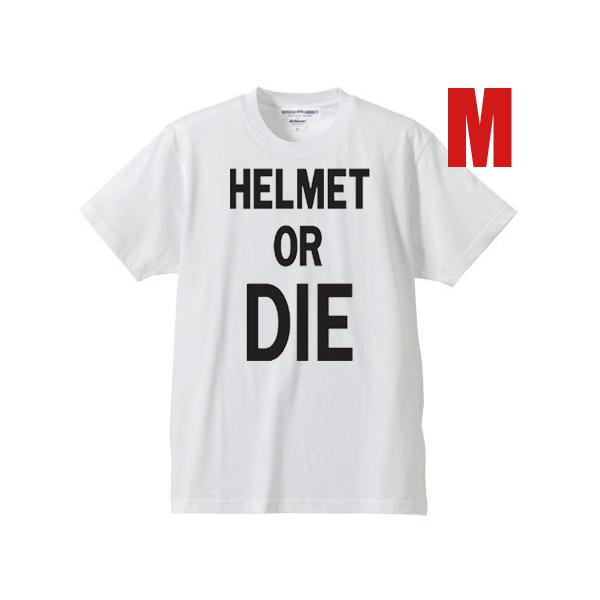 HELMET OR DIE T-shirt WHITE M/ヴィンテージヘルメットスモールジェットヘ...