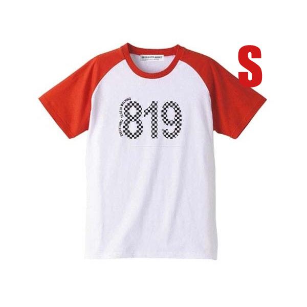 819 Raglan Tシャツ WHITE×RED S/バイクラグラン白赤チェック柄バイカーファッシ...
