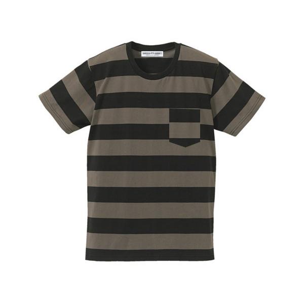 PRISONER BORDER POCKET T-shirt BLACK×CHARCOAL/プリズナ...