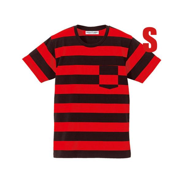 PRISONER BORDER POCKET T-shirt BLACK×RED S/プリズナーボー...