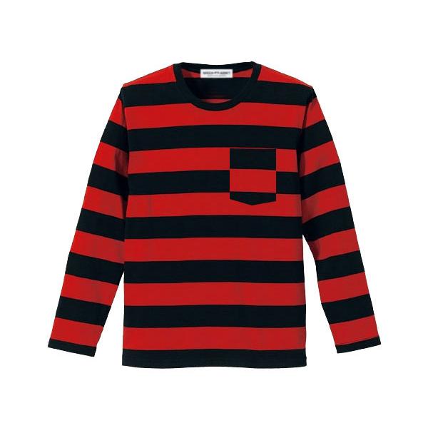 PRISONER BORDER POCKET L/S T-shirt BLACK×RED/ボーダーポ...