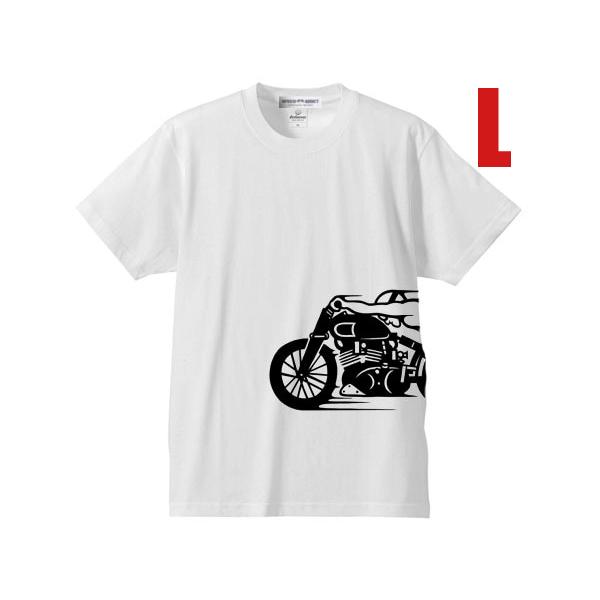 スピードアディクト サイドプリント T-shirt WHITE L/白ホンダカワサキヤマハスズキ陸王...