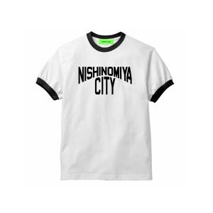 NISHINOMIYA CITY Ringer Tシャツ/ニシノミヤ市西宮市リンガーホワイト白ブラック黒さくら夙川駅苦楽園口甲陽園今津阪神電鉄今津芦屋宝塚｜speed-addict