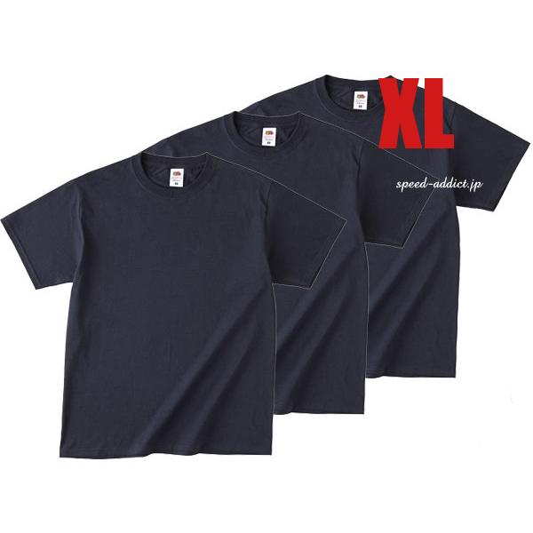 FRUIT OF THE LOOM 日本人向け仕様 Tシャツ 3pc SET BLACK XL/ゆっ...