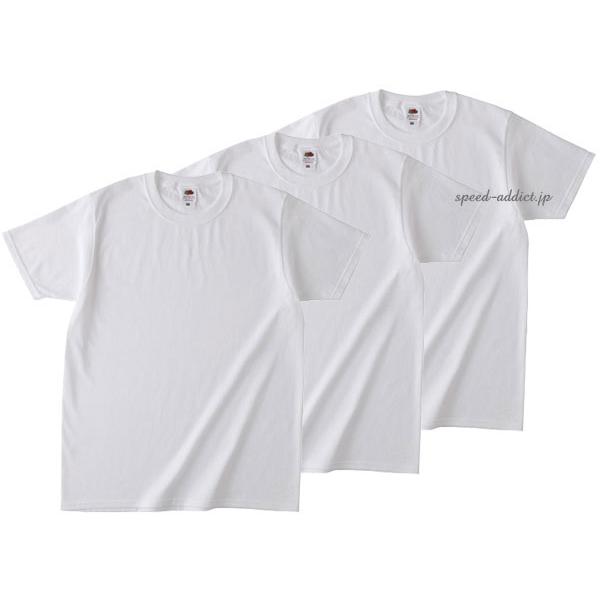 FRUIT OF THE LOOM 日本人向け仕様 Tシャツ 3pc SET WHITE/白ホワイト...