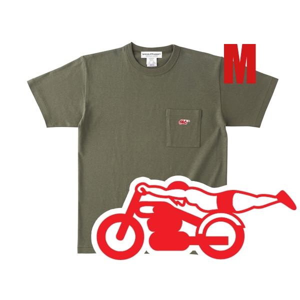 スピードアディクト POCKET T-shirt ARMY GREEN M/緑アーミーグリーンカーキ...
