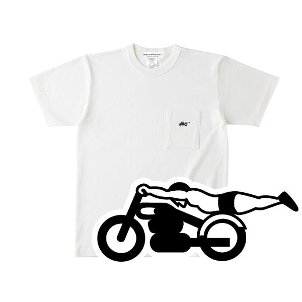 スピードアディクト POCKET T-shirt NATURAL/白生成りアイボリーポケットTシャツ...