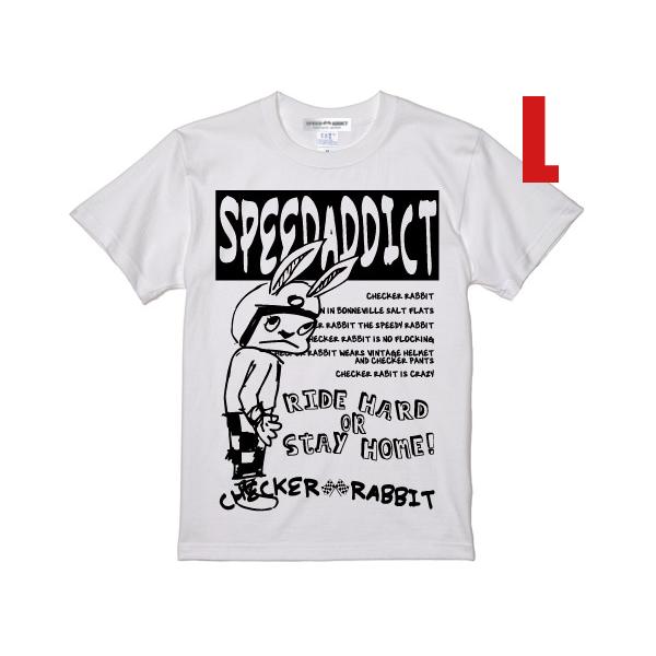 【CHECKER RABBIT T-SHIRT】L/富士重工業ラビットスクーターお洒落バイカーファッ...
