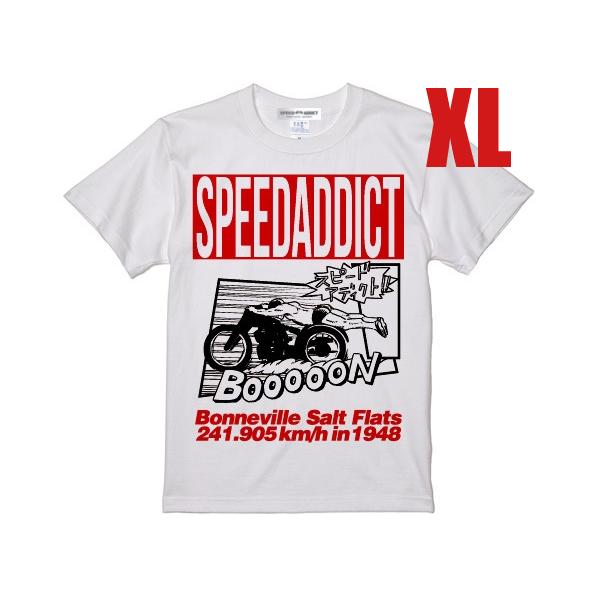【スピードアディクト T-shirt】WHITE XL/白アメコミデザインスティーブマックイーンロイ...