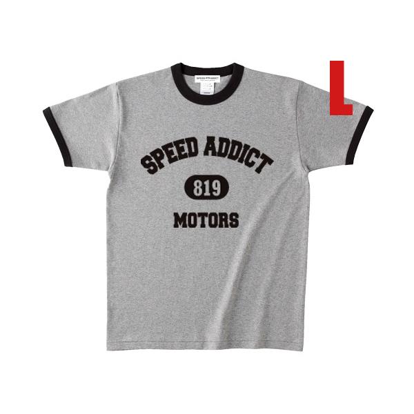 SPEED ADDICT 819 COLLEGE LOGO Ringer T-shirt GRAY ...