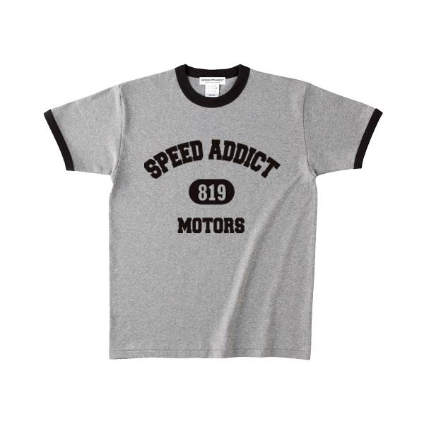 SPEED ADDICT 819 COLLEGE LOGO Ringer T-shirt GRAY ...