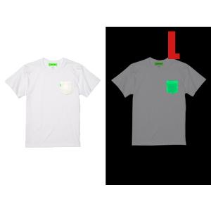 GROW IN THE DARK POCKET WHITE T-shirt/蓄光プリント暗闇で光るポケt