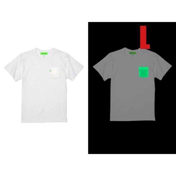GROW IN THE DARK POCKET WHITE T-shirt L/白蓄光プリント暗闇で...