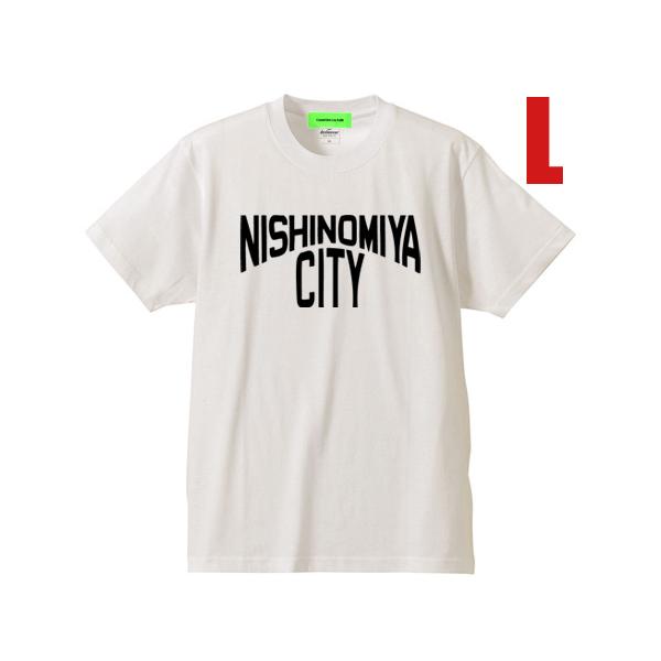 NISHINOMIYA CITY T-shirt WHITE L/白西宮市tシャツ甲風園昭和園西宮浜...