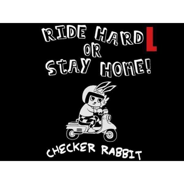 CHECKER RABBIT T-shirt BLACK L/チェッカー富士重工業ラビットスクーター...