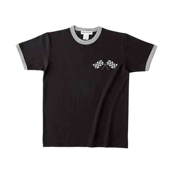 CHECKER FLAGS Ringer T-shirt BLACK × GRAY/リンガートリムチ...