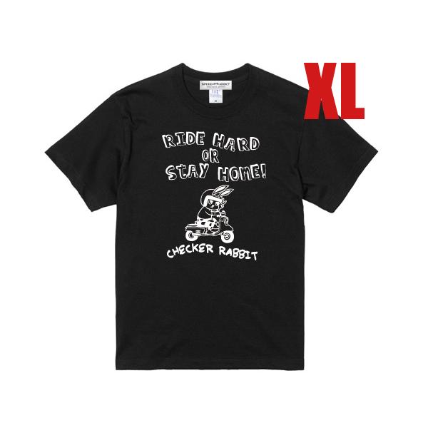 CHECKER RABBIT T-shirt BLACK XL/富士重工業ラビットスクータージュニア...