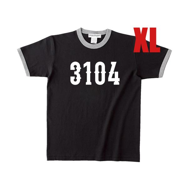 3104 Ringer T-shirt BLACK × GRAY XL/リンガーtシャツ黒フロントプ...