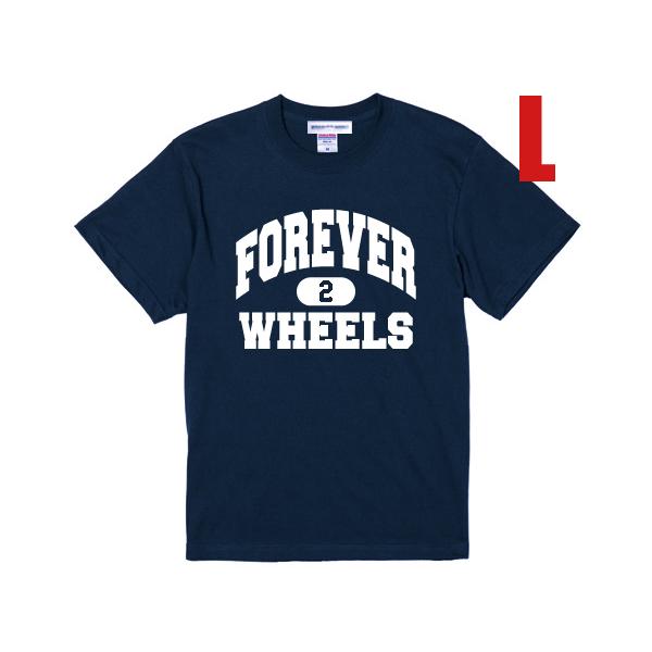 FOREVER 2 WHEELS T-shirt NAVY L/紺ネイビーカレッジロゴカワサキハーレ...