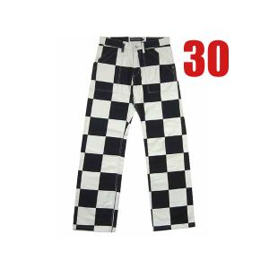 CHECKER PANTS WHITE × BLACK/チェッカーパンツchecker flagチェッカー