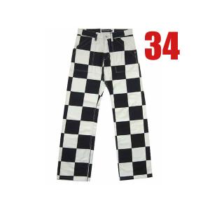 CHECKER PANTS WHITE × BLACK 32/チェッカーパンツハーレーharley
