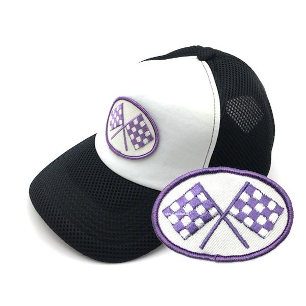 メッシュキャップ CHECKER FLAGS PURPLE/チェッカーフラッグ帽子アメカジストリート...