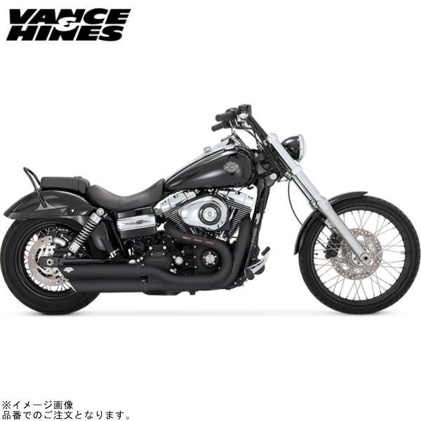 バンス&amp;ハインズ 1801-0407 ツインスラッシュ スリップオン ブラック マフラー DYNA ...
