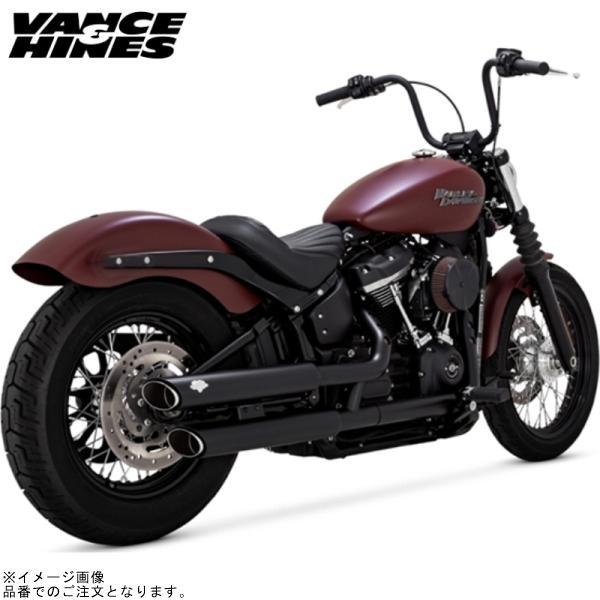 バンス&amp;ハインズ 1801-1534 ツインスラッシュ 3インチ スリップオン ブラック マフラー ...