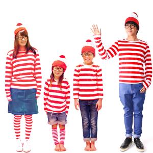 ハロウィン ボーダーロンT&メガネ&帽子セット...の詳細画像3