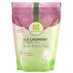 3in1 洗濯洗剤ポッド ラベンダーwithバニラ 24個 432g (15.2oz) grab green (グラブグリーン)｜speedbody