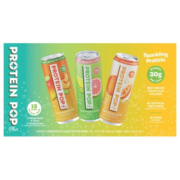 プロテインポップ クリアRTD 30g バラエティパック 15本入り Protein Pop 30g...