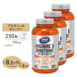 【2.5倍！大増量】L-アルギニン & L-オルニチン 500mg 250mg 250粒【約40〜125日分】 3個セット｜speedbody