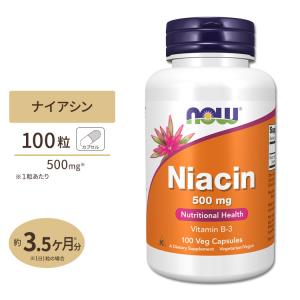 ナウフーズ ナイアシン サプリメント 500mg 100粒 NOW Foods Niacin カプセル 約3カ月分 つかれ エネルギー 活力 元気 ビタミンB3｜speedbody