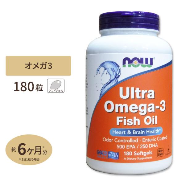 ナウフーズ ウルトラオメガ3 EPA&amp;DHA サプリメント 180粒 NOW Foods Ultra...