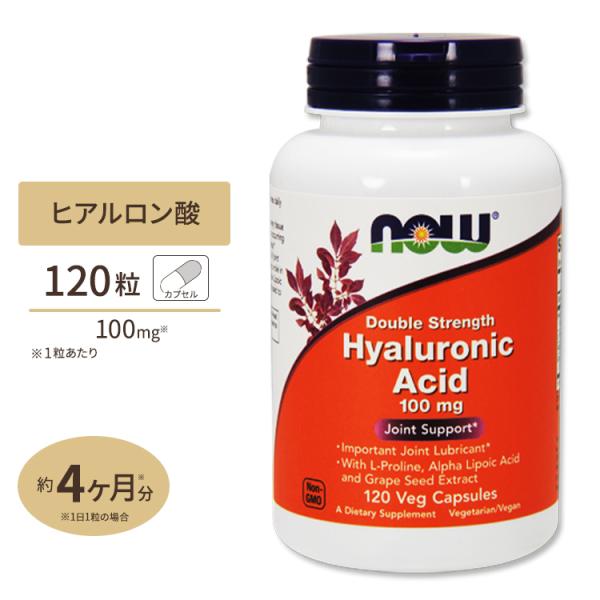 NOW Foods ヒアルロン酸 100mg 120粒 ベジカプセル ナウフーズ Hyaluroni...