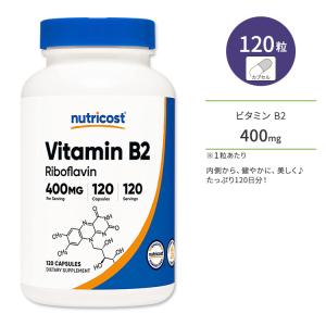 ニュートリコスト ビタミンB2 (リボフラビン) カプセル 400mg 120粒 Nutricost Vitamin B2 (Riboflavin) Capsules サプリ 健康食品 リボフラビン｜speedbody