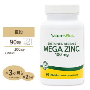 ネイチャーズプラス メガジンク (亜鉛) タイムリリース 100mg 90粒 タブレット NaturesPlus Mega Zinc ダイエット 健康 ミネラル｜speedbody