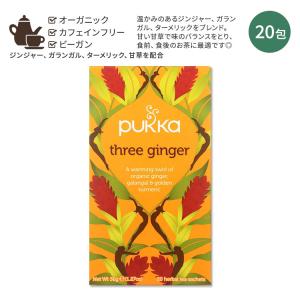 パッカ スリージンジャー ハーブティー 20包 36g (1.27oz) PUKKA Three Ginger herbal tea ハーバルティー ティーバッグ カフェインフリー ジンジャー｜speedbody