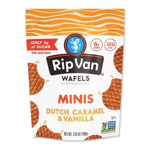 ローシュガーワッフルクッキー ミニサイズパウチ ダッチキャラメル&バニラ 100gRip Van Wafels