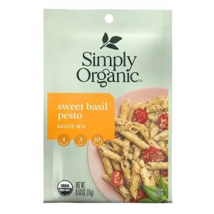 Simply Organic Sweet Basil Pesto Seasoning Mix 0.53 oz  シンプリーオーガニック スイートバジルペスト15g 有機
